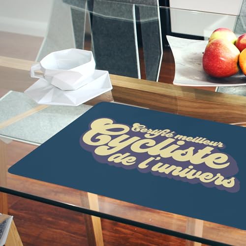 Set de table anti rayure liège bleu napperon imperméable grand format