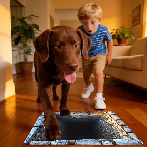 Tapis Illusion 3D de haute qualité avec envers antidérapant durable - 3