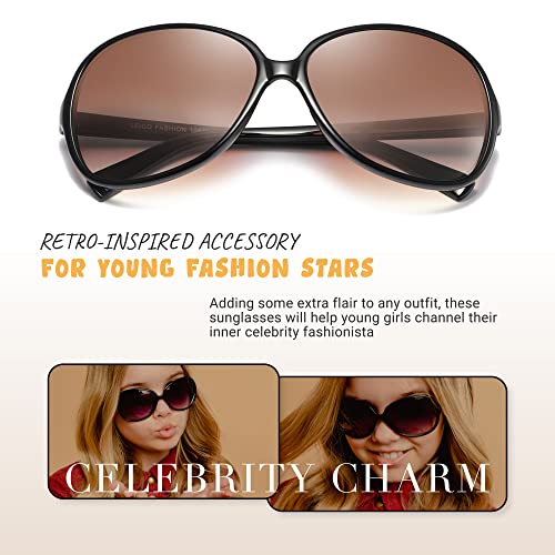 Kids Round Butterfly Shaped UV400 Sunglasses for Girls ages 3 to 122