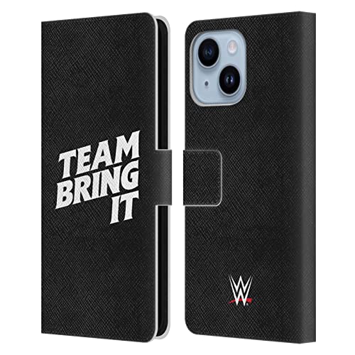 Étui en cuir iPhone 14 Plus WWE The Rock fermeture magnétique