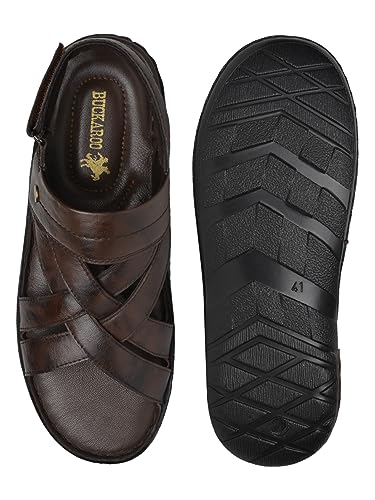 Image of Buckaroo JERKO crumbald Leather Brown Casual Closed Sandal For Mens