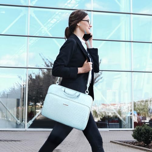 Image of BAGSMART Laptop Sleeve Case with Handle Protective Water-Resistant | 15-15.6 inch Laptop Bag for Women Lightweight with Front Pockets, Compatible with MacBook, HP, Dell