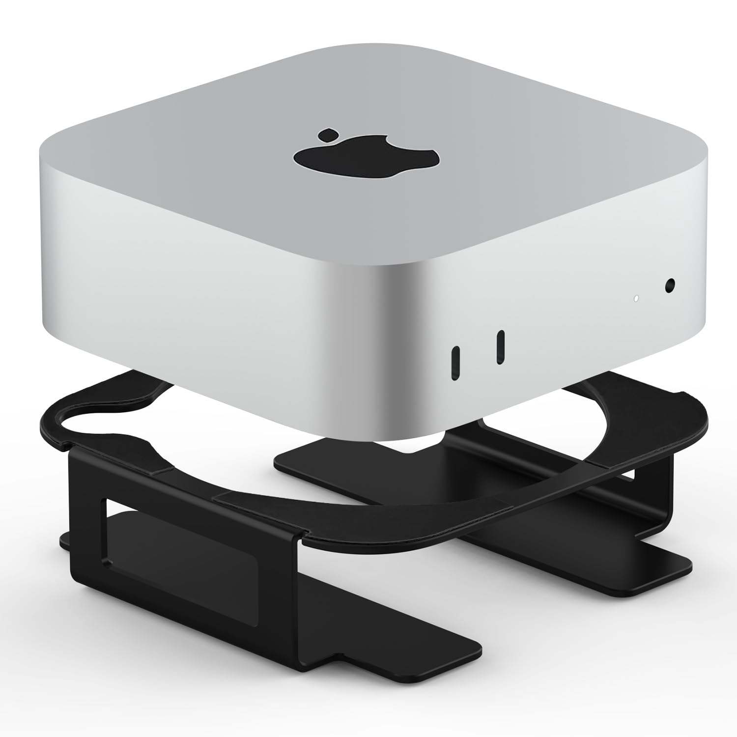 IFCASE Aluminum Desktop Stand for Mac mini M4/M4 Pro 2024 (Black) | Improved Cooling, Easy Power Button Access, Desk Organization-image-7