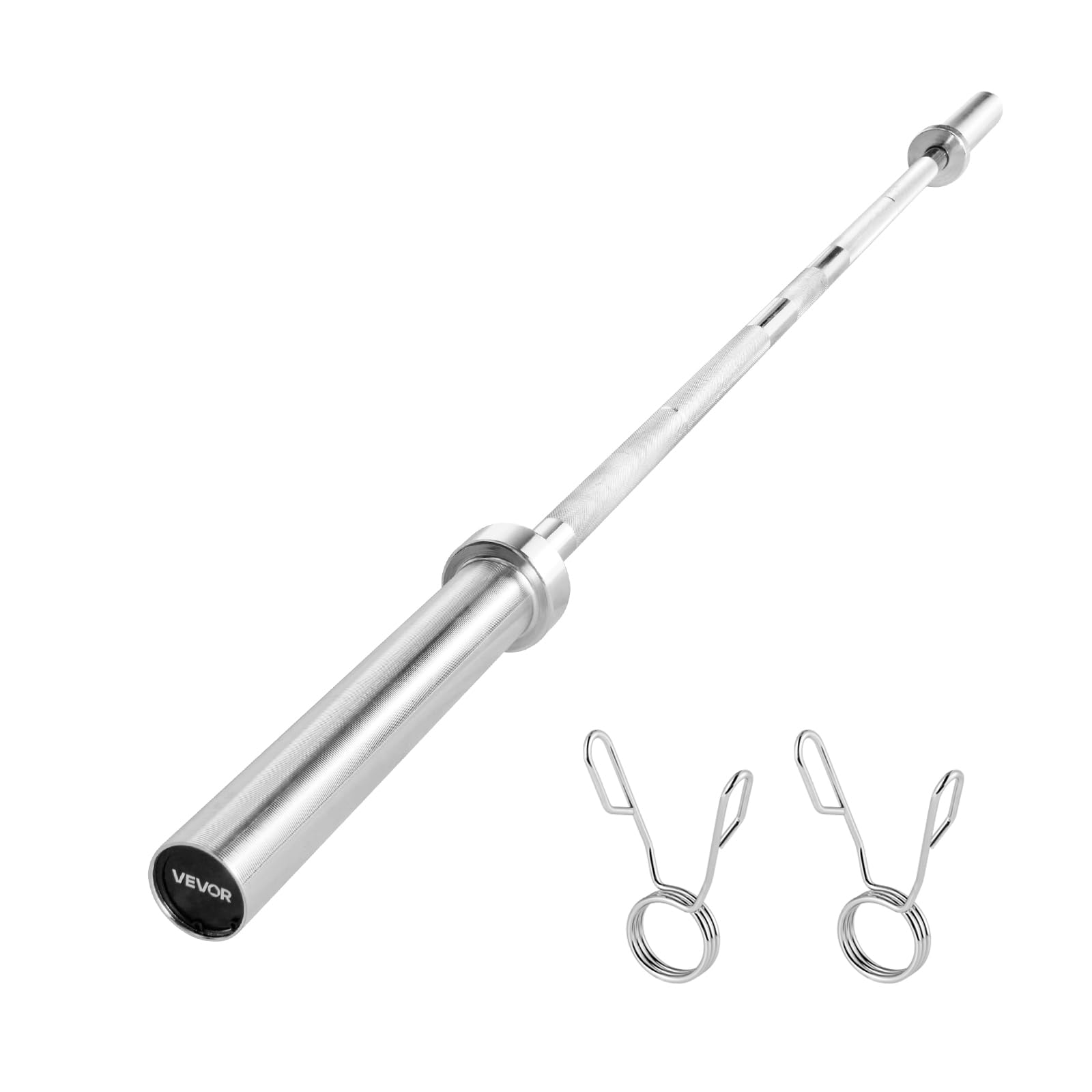 VEVOR Langhantelstange verchromte Zugstange 182 cm mit geriffeltem Griff für Krafttraining Gewichtheben Kniebeugen Kreuzheben Bankdrücken, Hantelstange für 5 cm Hantelscheiben mit 227 kg Tragkraft