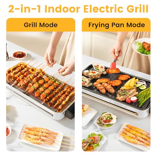 YOHAWJAN Electric Indoor Grill 1500W, YOHAWJAN 2 in 1 Smokeless Indoor Grills with Non-stick Removable Grill & Griddle Plate の商品画像 1