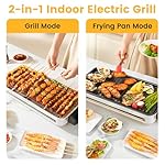 Electric Indoor Grill 1500W, YOHAWJAN 2 in 1 Smokeless Indoor Grills with Non-stick Removable Grill & Griddle Plate, Temperature Control, Portable Korean BBQ Grill with 3 Raclette Cheese Pans - Image 2