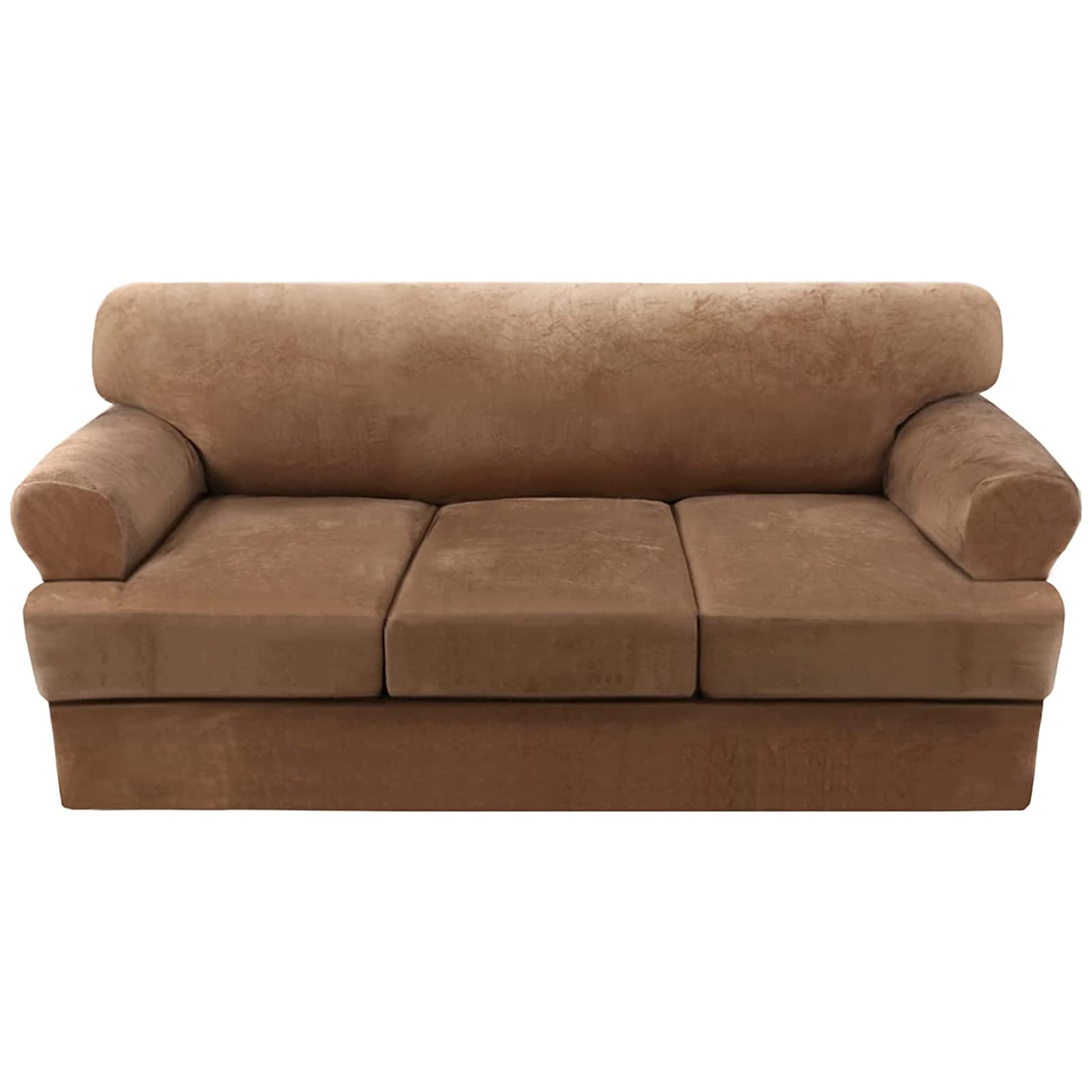 SDYdsgE sofa cover， Velvet Sofa Cover Stretch Furniture Protector for 3 Seater Couch Gray Slipcover with Washable(Camel,3 Seater)