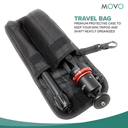 Movo Universelles Mini-Kamerastativ mit ausziehbarer Stange (MV-T1), verstellbarer Kopf, robuster Aluminium-Reiseständer… – Bild 4