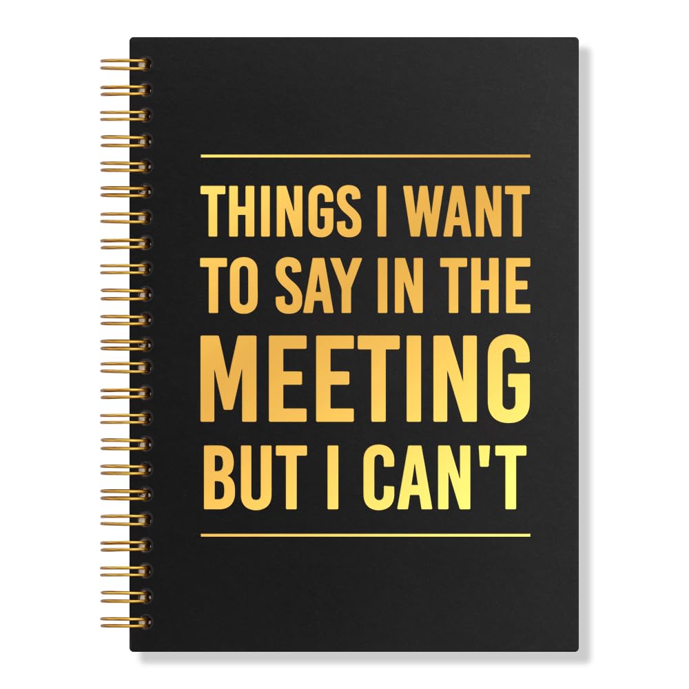 Juoqg Things I Want To Say In The Meeting But I Can't Hardcover Spiral Blank 160 Page Notebook, Thank You Gift for Coworker Colleague, Unique Office
