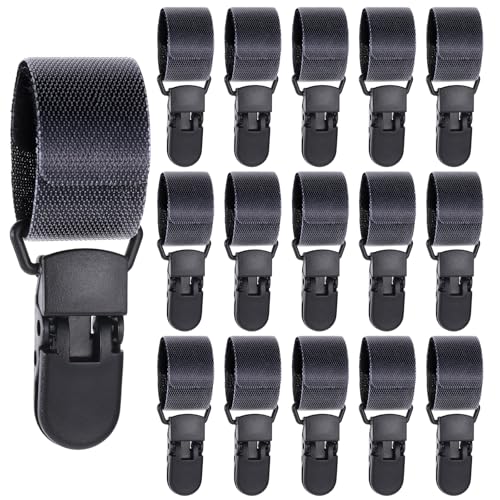Tucnoeu 16pcs Garden Flag Clips Garden Flag Stopper Clips Anti-Wind Holder Durable PP Material Secure Outdoor Flags Black