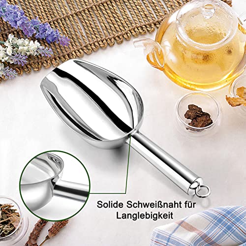 Eisschaufel 2er Set, Joyfair Edelstahl Abwiegeschaufel Mehlschaufel Futterschaufel Sackschaufel Abfüllschaufel für Küche/Bar/Buffet/Party/Garten, Vielseitig, Rostfrei & Spülmaschinenfest - 148ml - Image 4