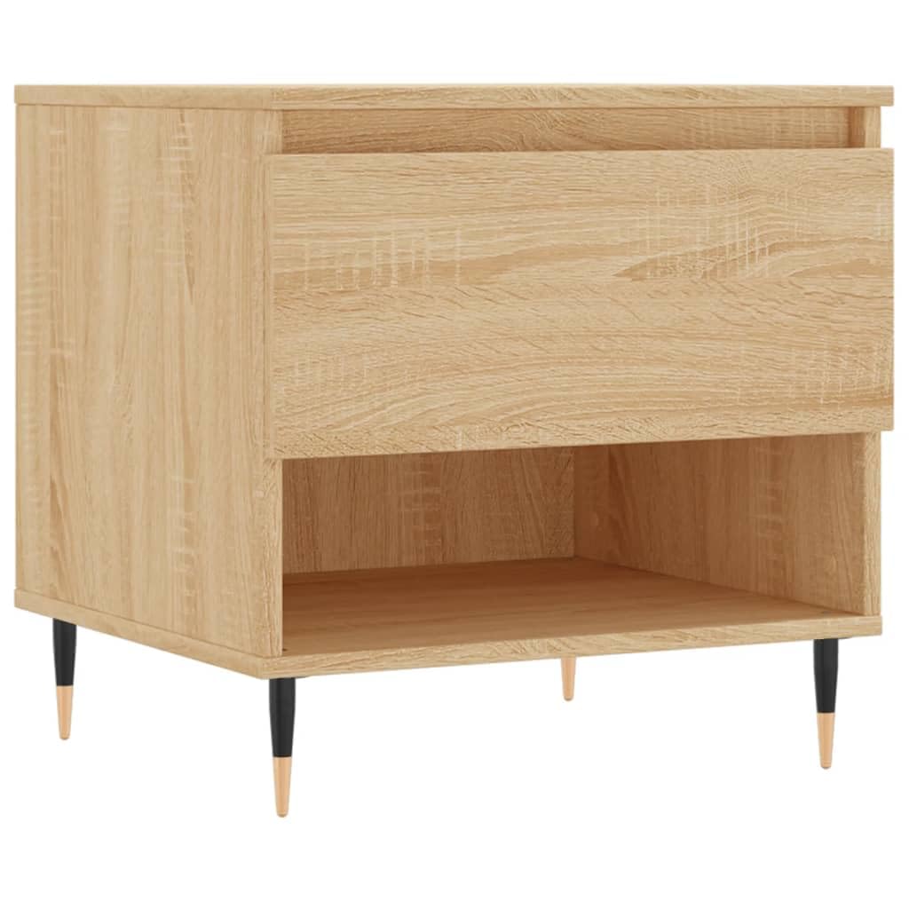 Homgoday 2 tavolini da caffè in rovere Sonoma, 50 x 46 x 50 cm, in legno ingegnerizzato, tavolino da tè per soggiorno, sala d'accoglienza degli ospiti, camera da letto e mobili da ufficio