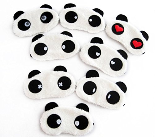 Image of Jenna WH Red Heart Panda Sleeping Eye Mask White (Pack of 2)