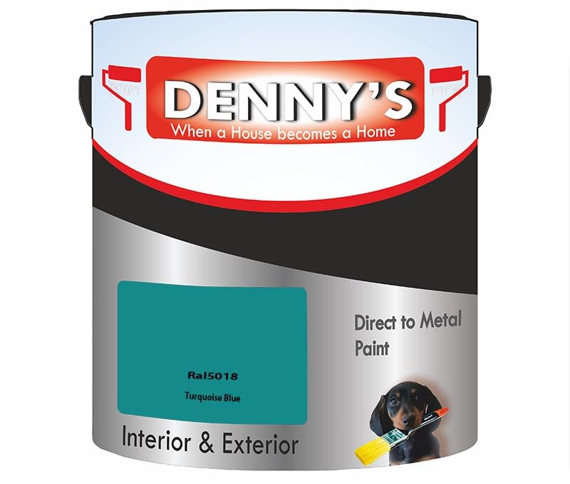 Direct to Rust Metal Paint, Quick-Drying, Durable Anti-Rust Coating, Interior & Exterior, Perfect for Metal Surfaces, Fences, Gates, Railings, No Primer (Turquoise Blue)