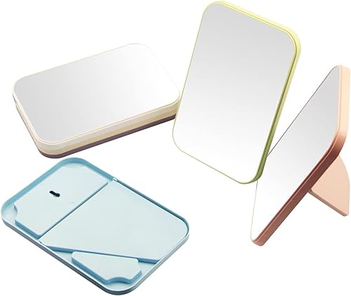 Miniatura 5 de Nutair Espejo de maquillaje de escritorio, espejo de princesa portátil de 8 pulgadas, escritorio de mesa para colgar en la pared, espejo cuadrado de