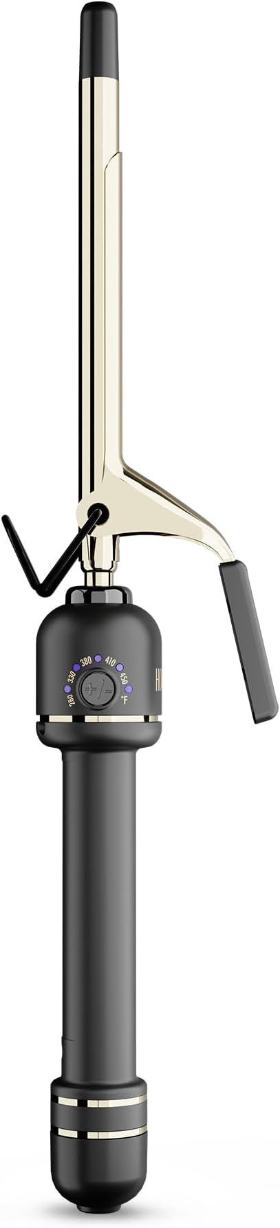 24K Gold Professional 1/2" Extended Barrel Curling Iron with Clamp for Super Tight Curls - 24K Gold Technology for Long-Lasting Results & Longer Barrel for Easy Styling