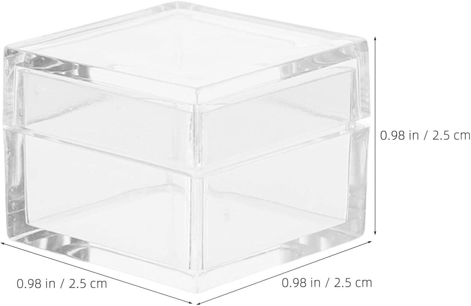 NUOBESTY 20pcs Small Acrylic Jewelry Storage Box with Lid, 1 Inch Square Mini Cube Container for Beads and Candy, Stackable Organizer Box for Home Storage and Party Decorative Use image 2