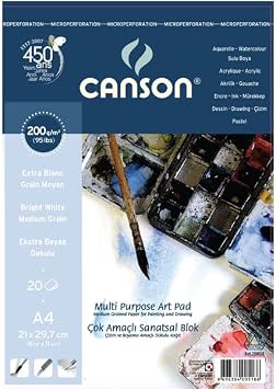 Canson Fineface Çok Amaçli Resim Bloklari 200Gr A4 20Yp Üstten Spiralli Resim Defteri