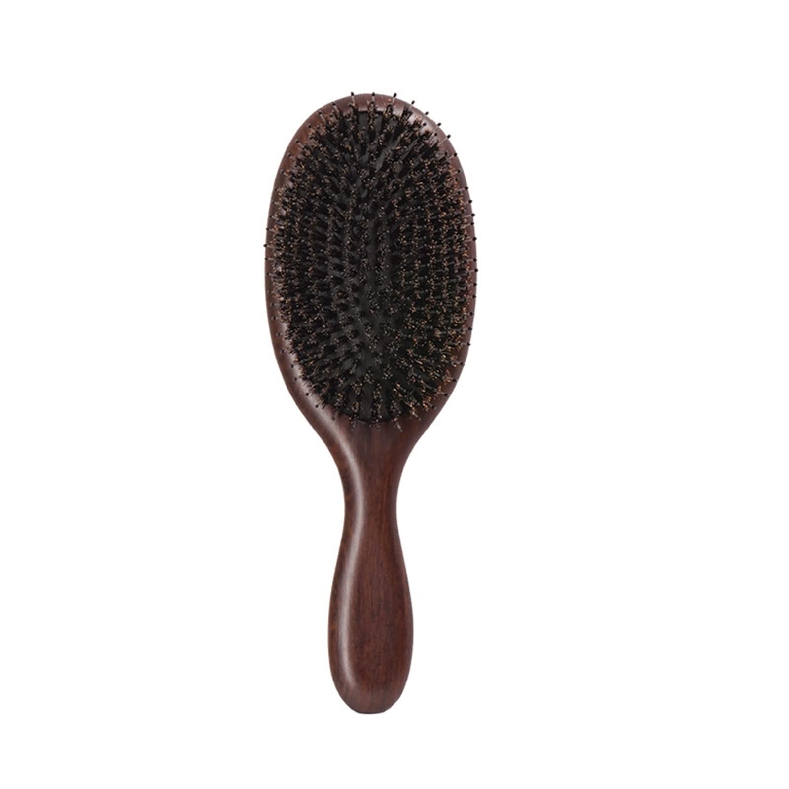 Cepillo de pelo de cerdas de jabalí para mujeres, hombres, niños, cepillo de cerdas de jabalí y nailon para cabello húmedo/seco, alisado, desenredante, restaura el brillo y la textura (tamaño