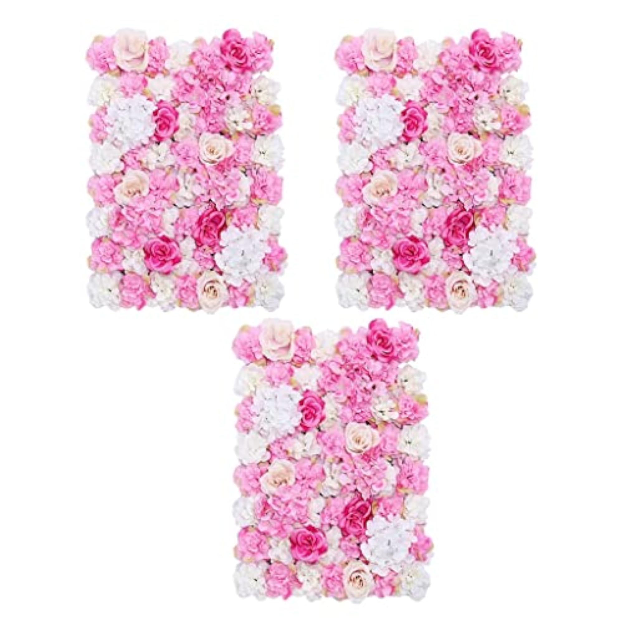 3 Pieces Artificial Flower Wall Panels Wedding Decor
