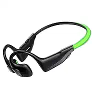 HAKII Light 2 Open Ear Headphones, IPX5 Air Conduction Headphones with 180° Ultra-Bright Beacon String, 16H Playtime, Sport Wireless Bluetooth Earphones for Running, Fitness, Cycling, Outdoor - Green