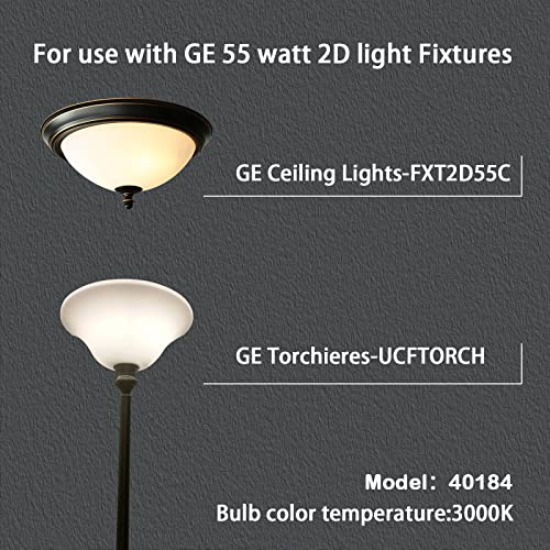 Kosunrefill 2D 55W(F552D/830) Replacement Bulb For G E General Electric 40184 Light Bulb,55 Watt Fluorescent Bulb,Gry10Q-3 4-Pin Base,3000K #TOP2