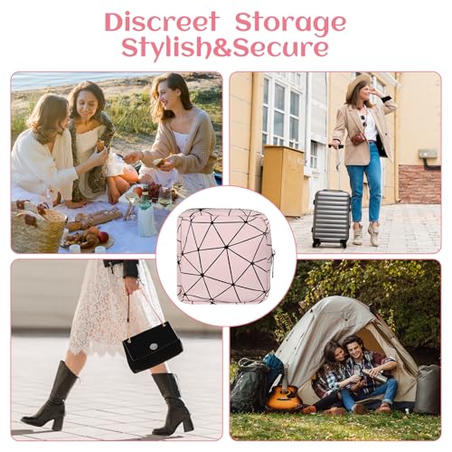 Image of 4Pcs Sanitary Napkin Storage Bag, Portable Period Bag for Teen Girls Woman, Pad Pouch Tampon for Purse, Reusable Zipper Period Pouches for Teen School Office Travel Feminine Care Organizer, Diamond