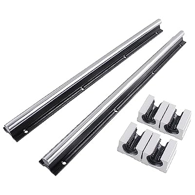Linear Rail 2Pcs SBR20-600mm Linear Rail Guide, SBR20 Linear Slide Rails with 4Pcs SBR20UU Carriage Bearing Blocks, 20mm Linear Rail Kit SBR20 Linear Guide for Automated Machines