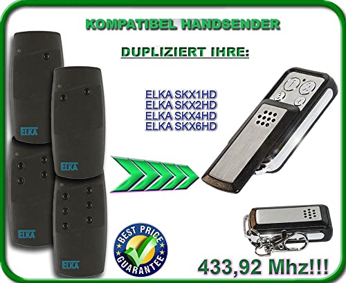 ELKA SKX1HD / SKX2HD / SKX4HD / SKX6HD kompatibel handsender / 4-Kanal klone Fernbedienung 433,92Mhz Fixed Code kopiergerät