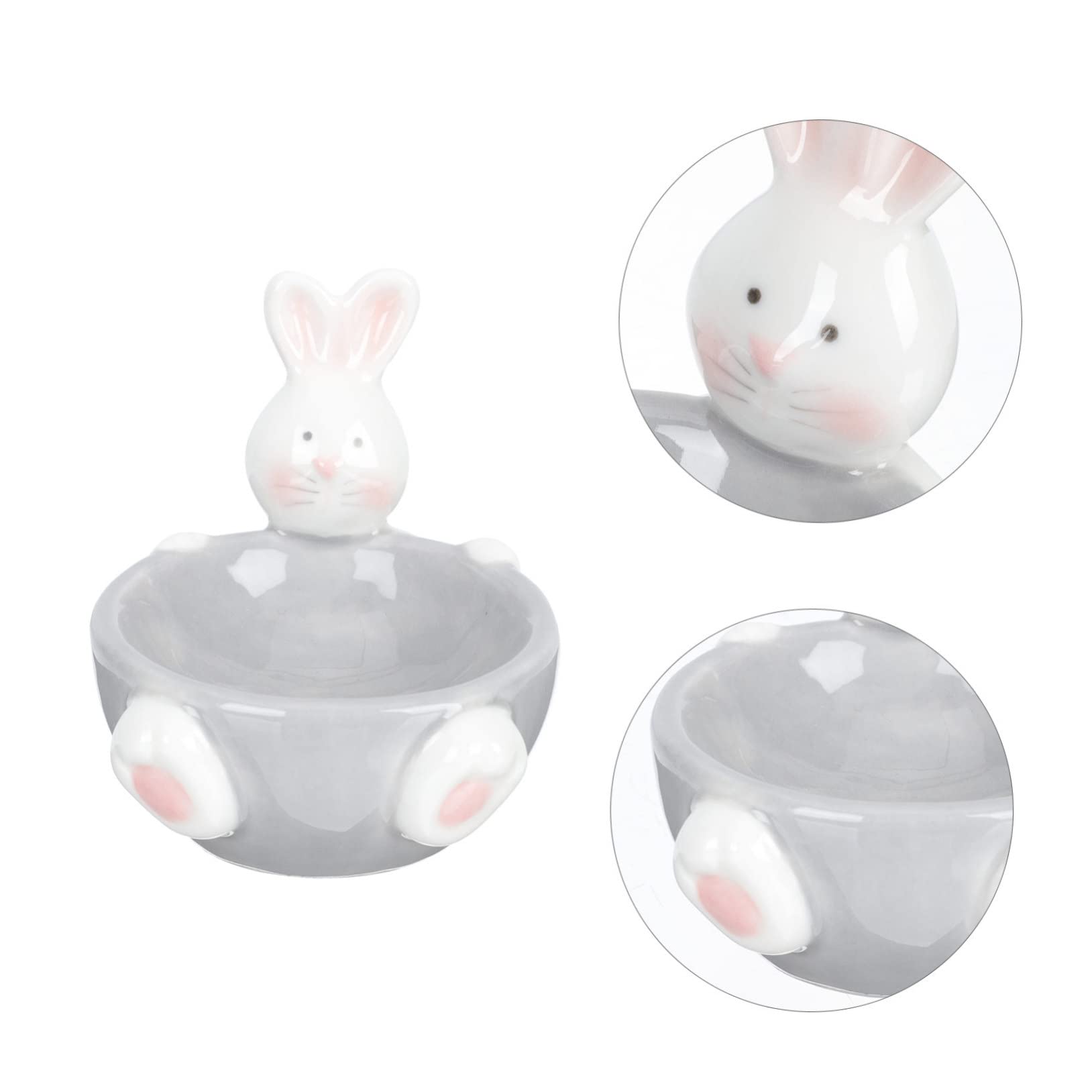 FUNOMOCYA Ceramic Egg Cup Porcelain Egg Holder Tray Easter Porcelain Decor for Breakfast