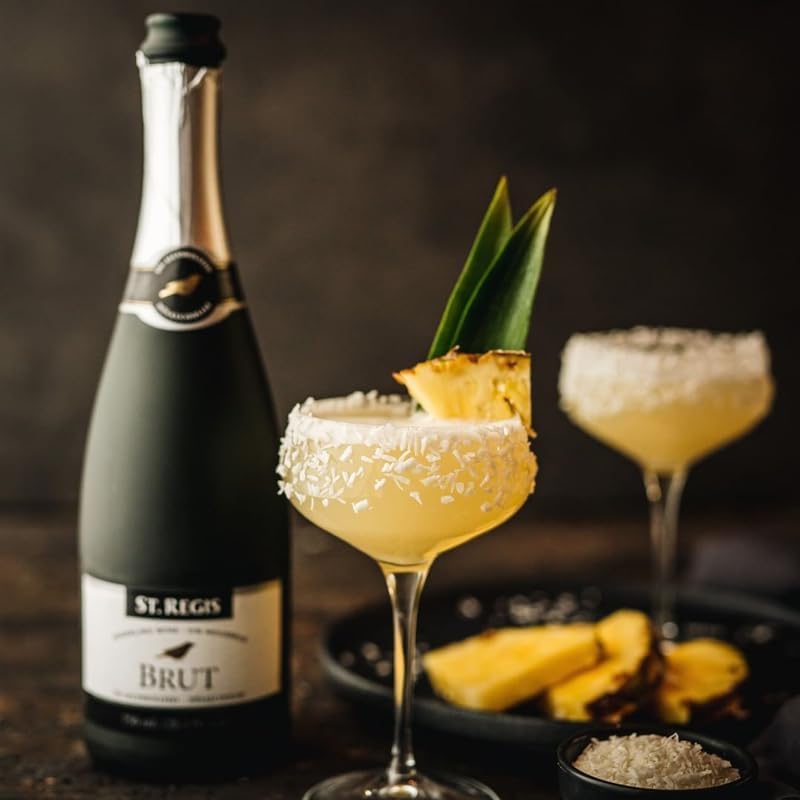 Miniatura 3 de St. Regis Bebida burbujeante Brut sin Alc, 25.4 onzas líquidas (paquete de 2), seca, crujiente, dorada, con burbujas finas, bebida de celebración