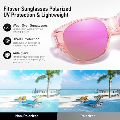 HAOLOTA Fit Over Glasses Sunglasses for Women Polarized, Trendy Cat Eye Sunglasses Wear Over Glasses, UV Protection4