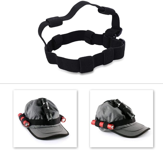 Flashlight Bracket for Headband,Headlight Band Headlight Strap Black