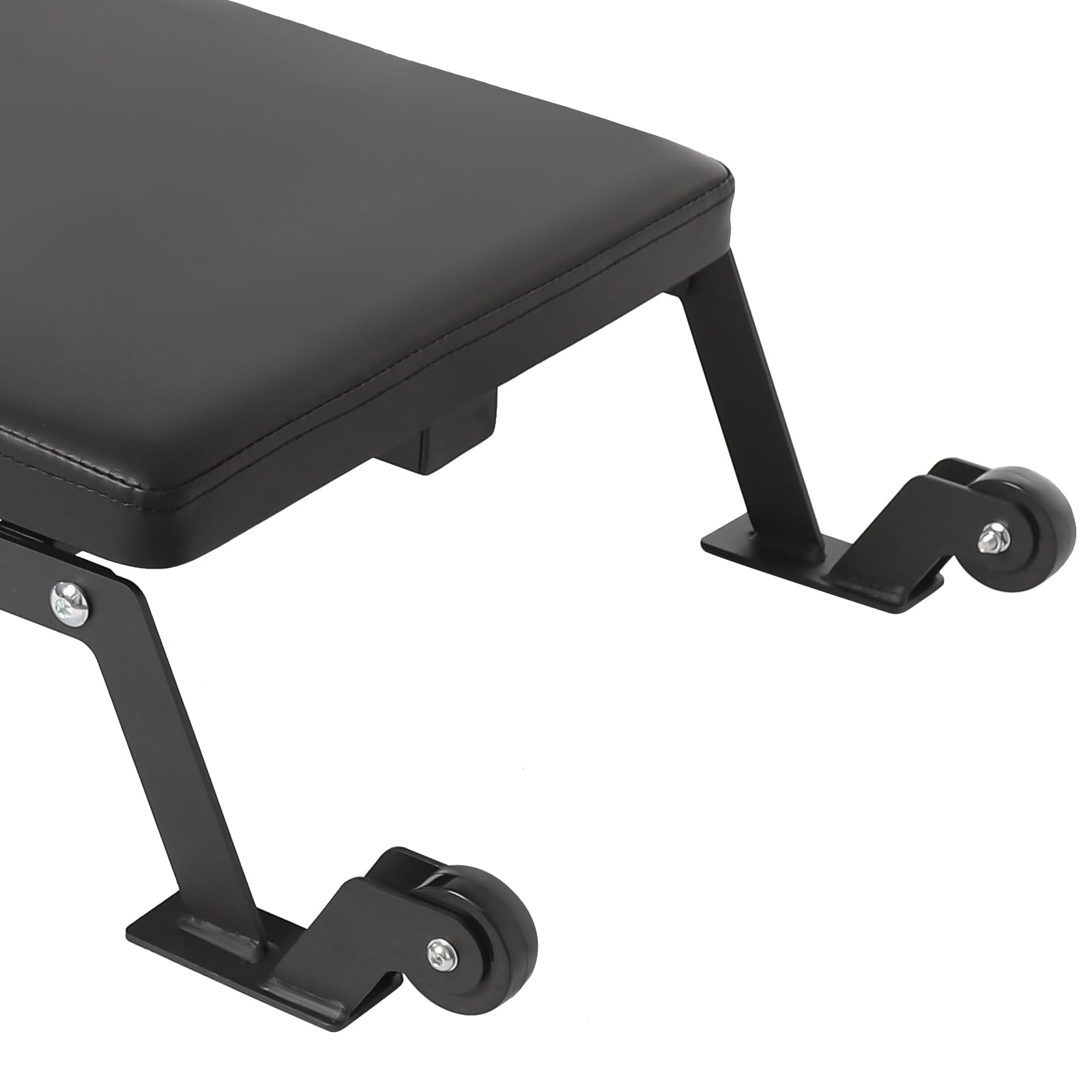 Banco de pesas de 124,46 x 48,26 cm (largo x ancho), banco plano de 220,46 libras (capacidad de carga máxima), entrenador abdominal, 39,88 – 50,04 cm (altura ajustable) para estirar los músculos
