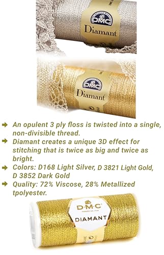 DMC Diamant Metallic Thread Set 38.2 yd multicolor miniatura 3