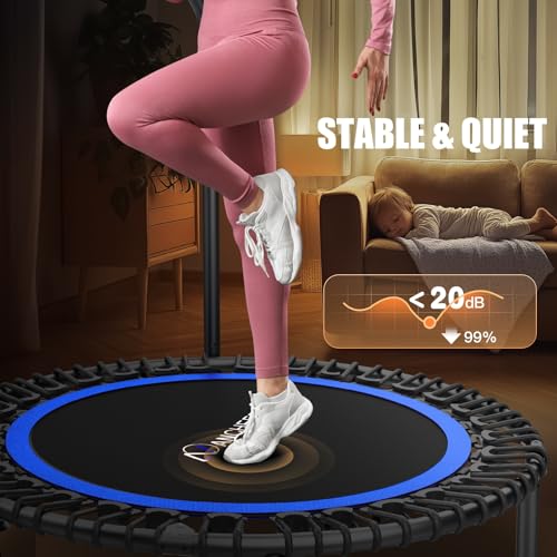 Image of ANCHEER 40 inch /48 inch Foldable Mini Trampoline with Adjustable Handle for Adults