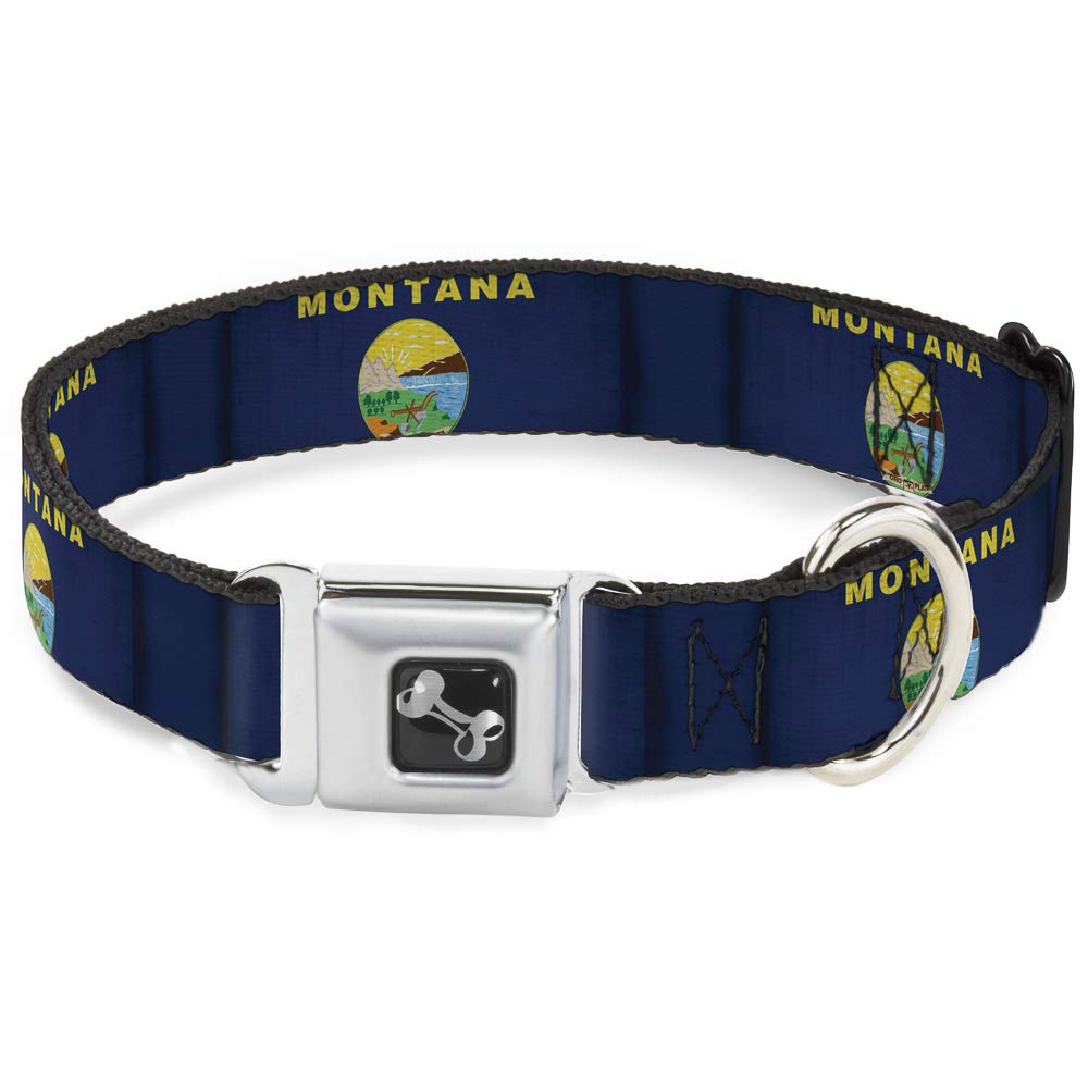 Collier pour chien large Montana Drapeaux avec boucle os ultra résistante