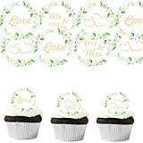 ENLACE Essbare Tortendeko Hochzeit,48 Stück Mr & Mrs Deko Hochzeitorte Cupcake Topper Hochzeit,Muffin Topper Hochzeitskuchen Deko,Mr und Mrs Tortendeko Essbar,Esspapier Mr & Mrs für Antrag, Verlobung