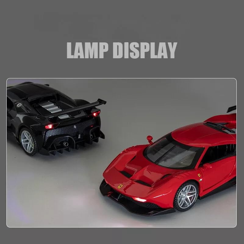 Image of 1:32 Ferrari Model P80C Scale Model Car - Exclusive Alloy Metal Pull Back Die Cast Car Toy with Openable Doors, Light & Music - Best Gifts for Kids【Colors as Per Stock】