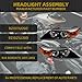 Dasbecan Halogen Headlight Compatible With 2011-2013 Kia Sorento Left & Right Side Black Housing Clear Lens Headlamp Assembly Replaces# 921021U200 921011U200 KI2502143 KI2503143(Left + Right)