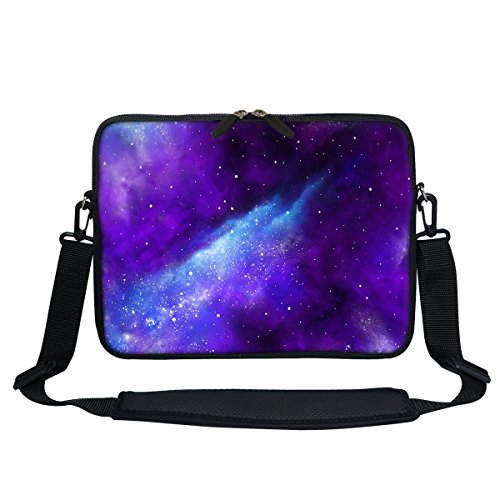 Meffort Inc 13 13.3 Inch Neoprene Laptop/Ultrabook/Chromebook Bag Carrying Sleeve with Hidden Handle and Adjustable Shoulder Strap - Galaxy Universe