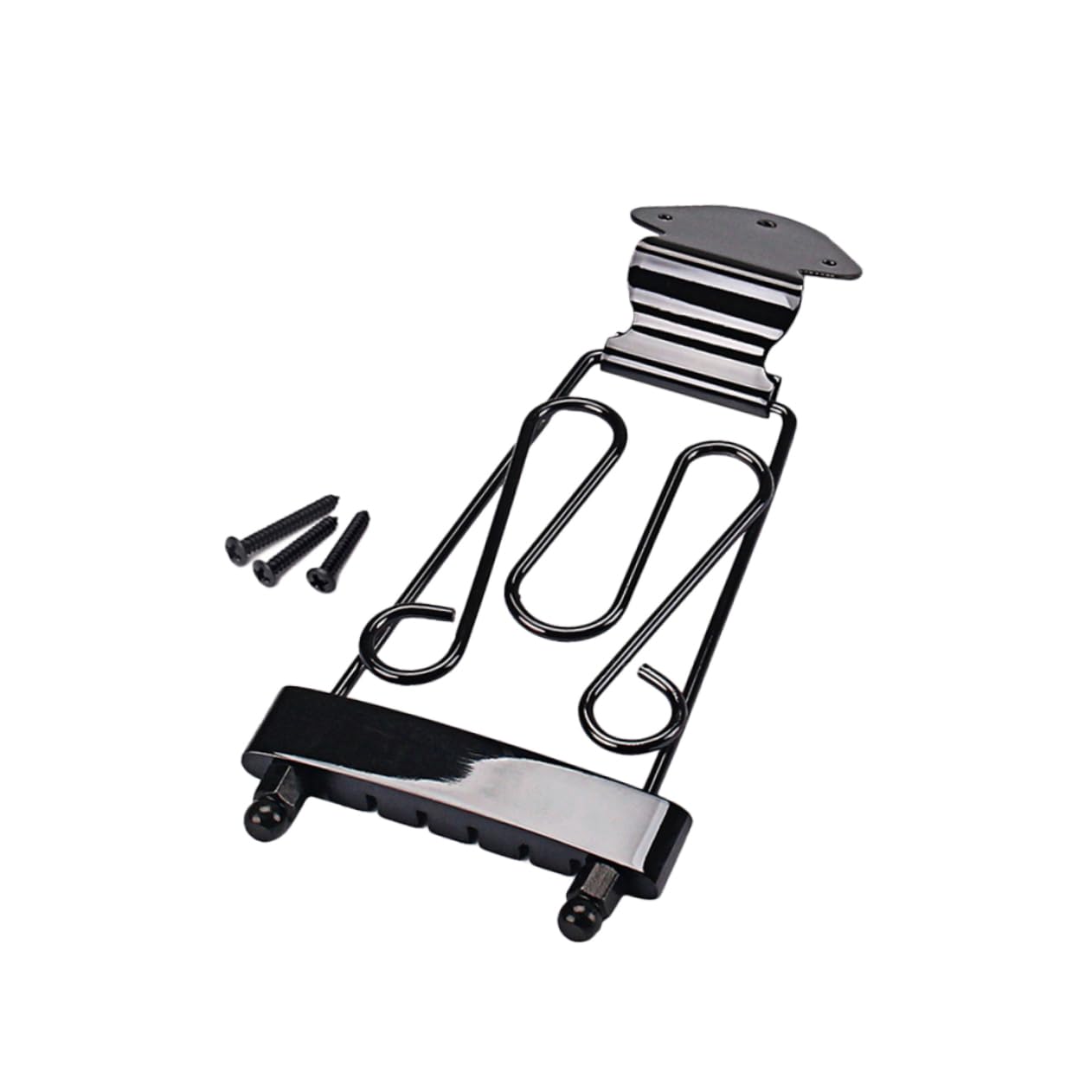 Generic Ga412 Guitar Tailpiece Screws Black Flower Design Guitar Tailpiece Bridge for Jazz