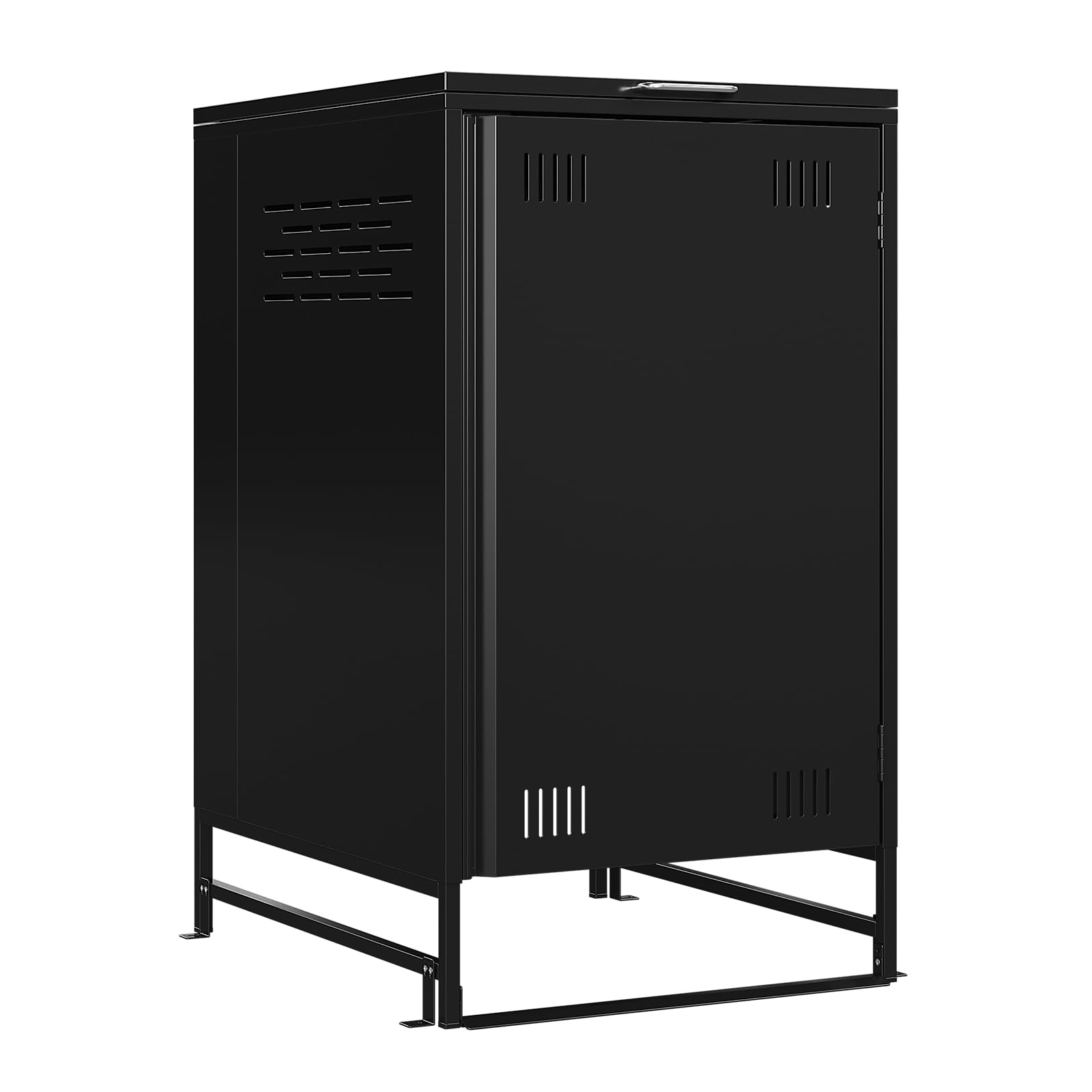 Mülltonnenbox Mülltonnenhaus Müllbox Mülltonnenverkleidung | 60 bis 240 Liter Tonnen Stahl 80Tx69Bx116H cm Schwarz