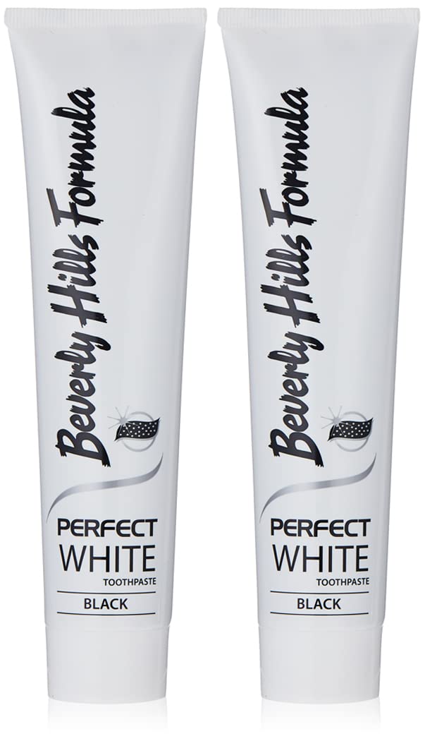 Beverly Hills Formula Perfect White Black Toothpaste 2 X 125ml '