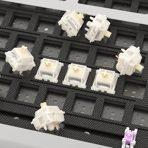 Image of GUYEKS Gateron Tactile Keyboard Switches,Milky Yellow Pro V3,Pre-lubed 5-Pin Switches with Light Guide Pole for MX Mechanical Gaming Keyboard(V3 Tactile,36Pcs)