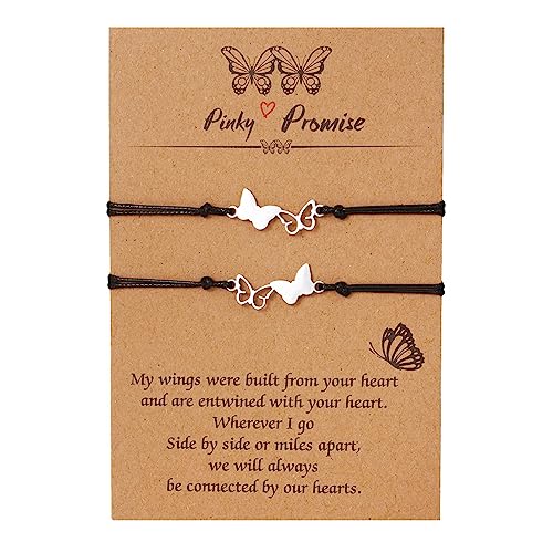 SIXDUTON 2/3 Pulseras Para Hermanas Set, Mejor Amiga Diseño de Mariposa...