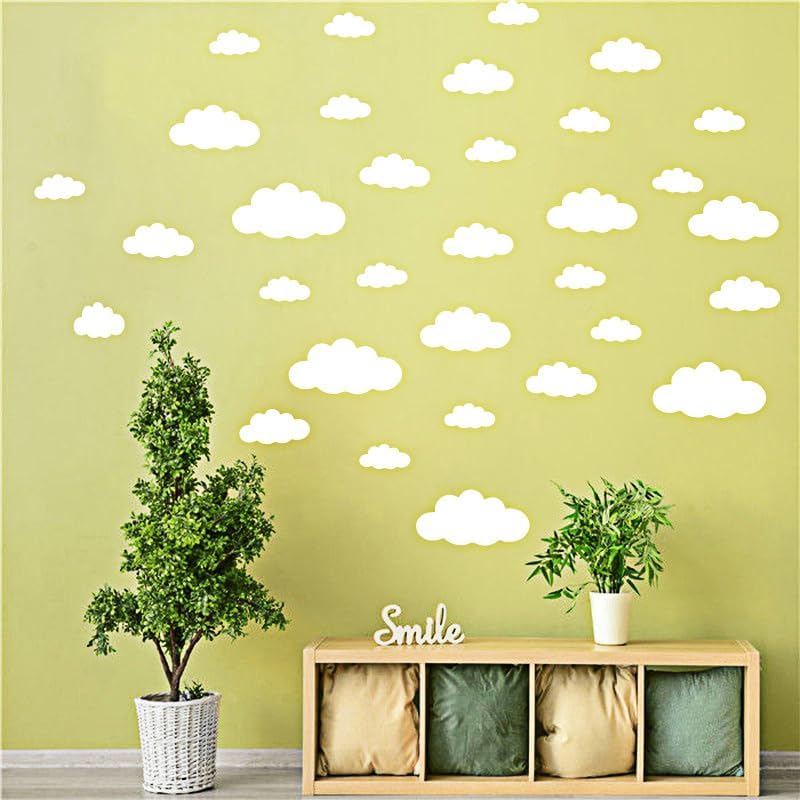Miniatura 3 de Calcomanías de pared de nubes extraíbles, despegar y pegar, adhesivos para niños, niñas, dormitorio de bebé, sala de estar, guardería, decoración