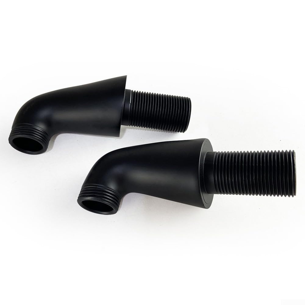 Gdfnmogo Pieds de mitigeur de douche montés sur le pont noir mat pour robinets de baignoire muraux, adaptateur d'extension en laiton massif avec filetage G3/4, convertir