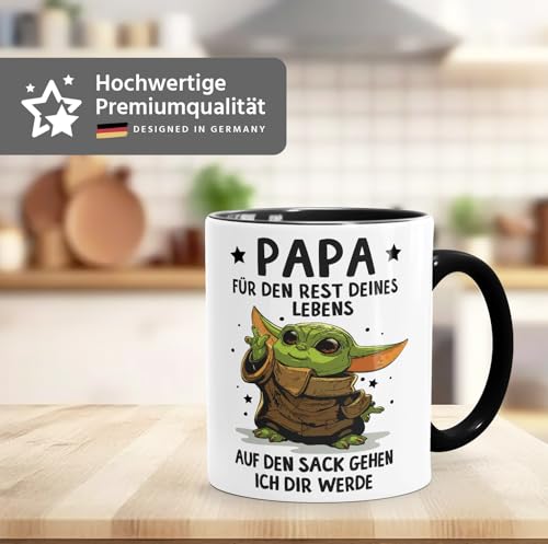 MoonWorks Tasse Geschenk Papa Sprüche Geschenkidee Vatertag Lustig Motiv Baby- mit Spruch Weiss-innen-schwarz standard – Ansicht 3