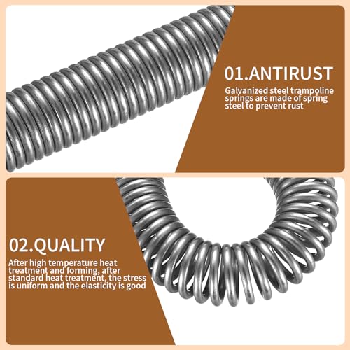 2 Stück 190mm Zugfedern mit Haken, Druckfeder Sortiment, Spannfedern mit Doppelhaken, Stahlfeder Federstahl Sprungfeder für Zelt Wohnwagen Markise Sonnensegel Trampolin Befestigungs Zugfeder